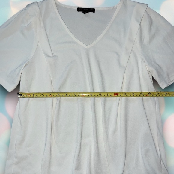 Banana Republic Women’s White Flowy V-Neck Short Sleeve Blouse Top Size S - Picture 3 of 5